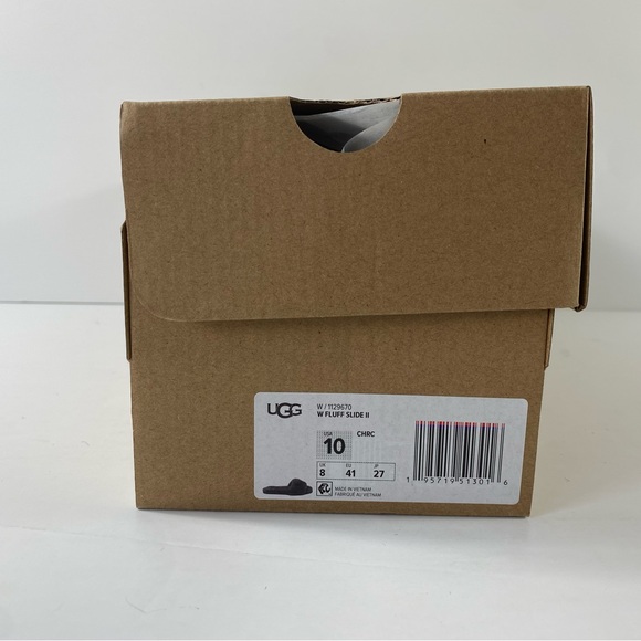 UGG Fluff Slide II Sheepskin Charcoal Slide Slipper - Picture 7 of 8